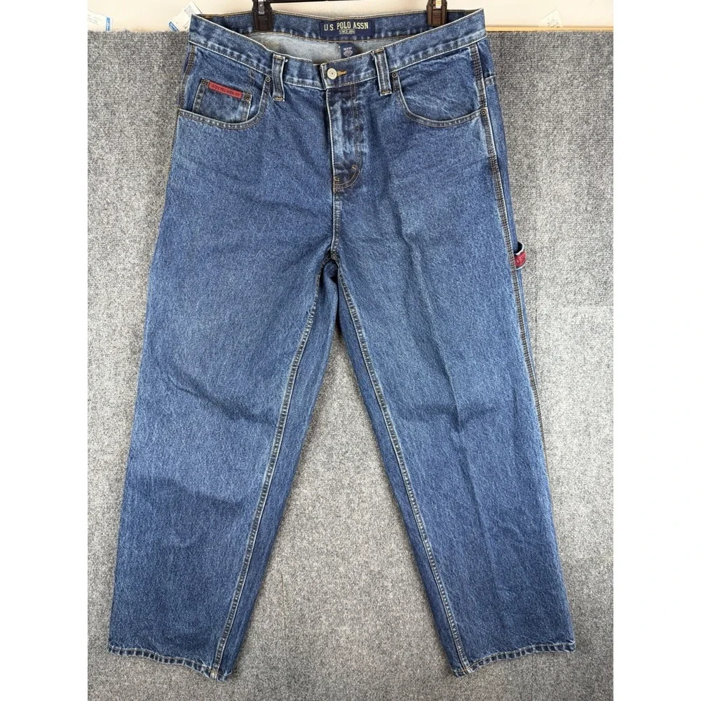 U.S. Polo Assn Vtg Y2K Carpenter Jeans Mens Size 36x32 Wide-leg Baggy skater‎